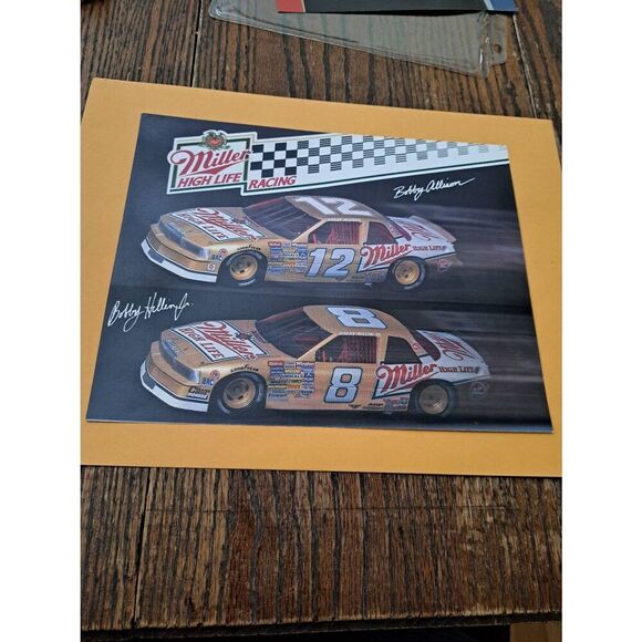 Vintage Miller High Life NASCAR Spec Card Bobby Allison Buick #12 #8 1980s - Picture 1 of 4